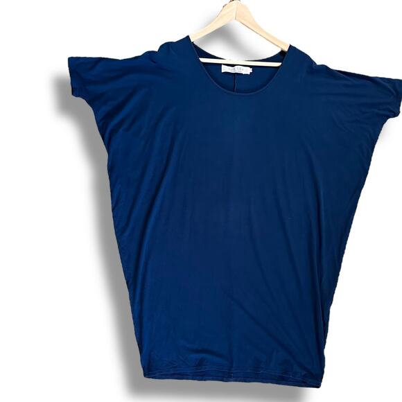 Salt Liko Hawaii Batwing  Short Sleeve Dress Sz L Dark Blue Resort Laganlook - Picture 5 of 8